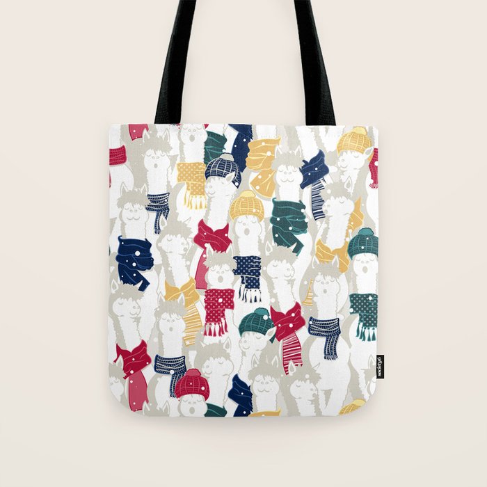 Happy llamas Christmas choir Tote Bag Gallery Image 1