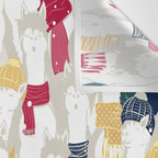 Happy llamas Christmas choir Wall Tapestry Gallery Image 3