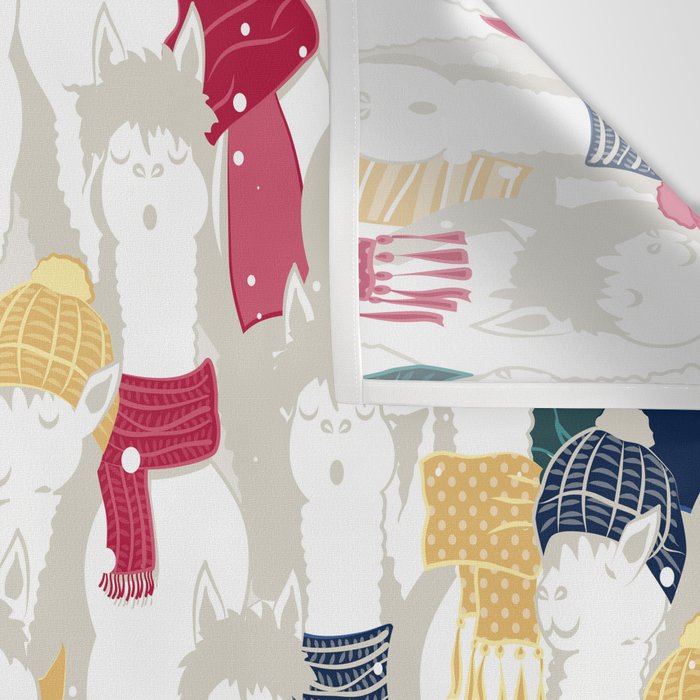 Happy llamas Christmas choir Wall Tapestry Gallery Image 3