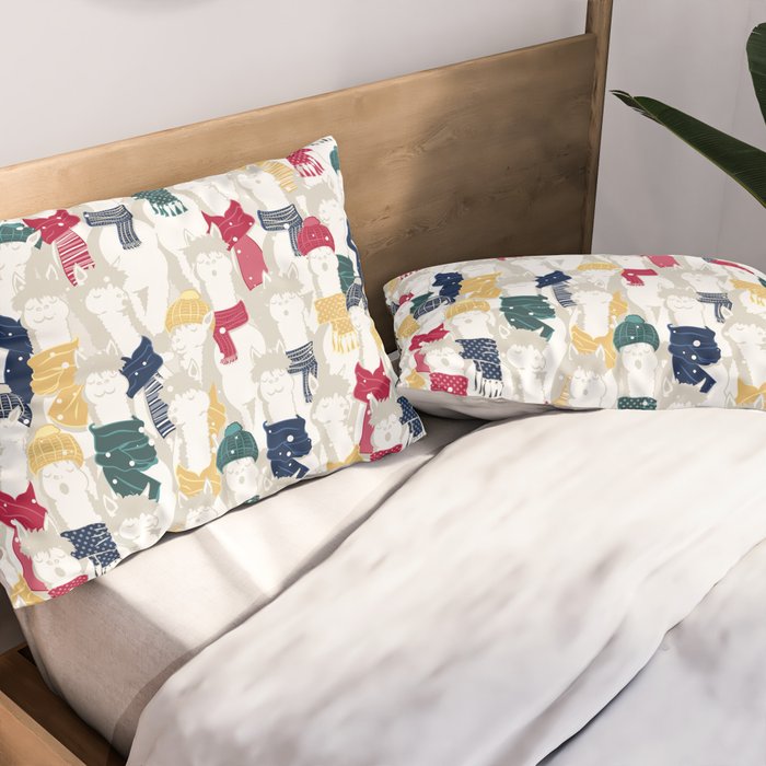 Happy llamas Christmas choir Pillow Sham Gallery Image 2
