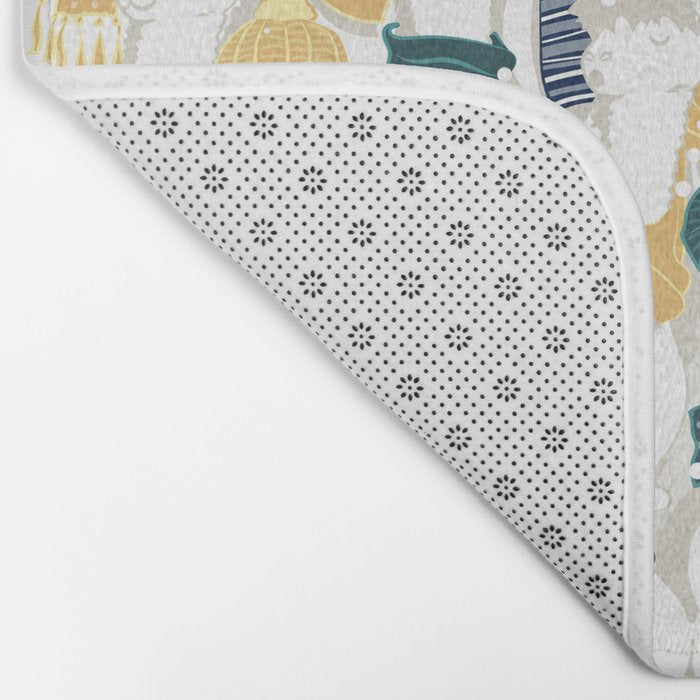 Happy llamas Christmas choir Bath Mat Gallery Image 2