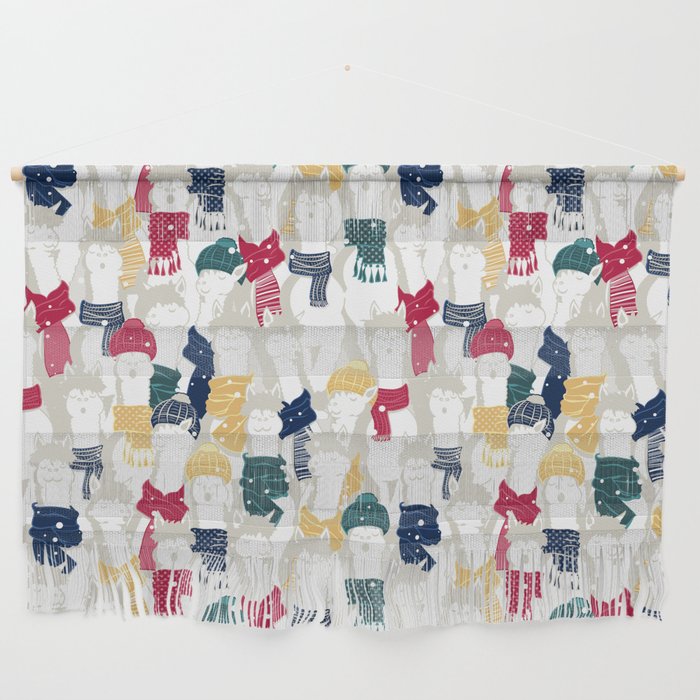 Happy llamas Christmas choir Wall Hanging Gallery Image 1