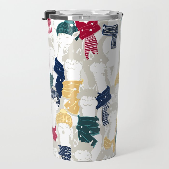 Happy llamas Christmas choir Travel Mug Gallery Image 3