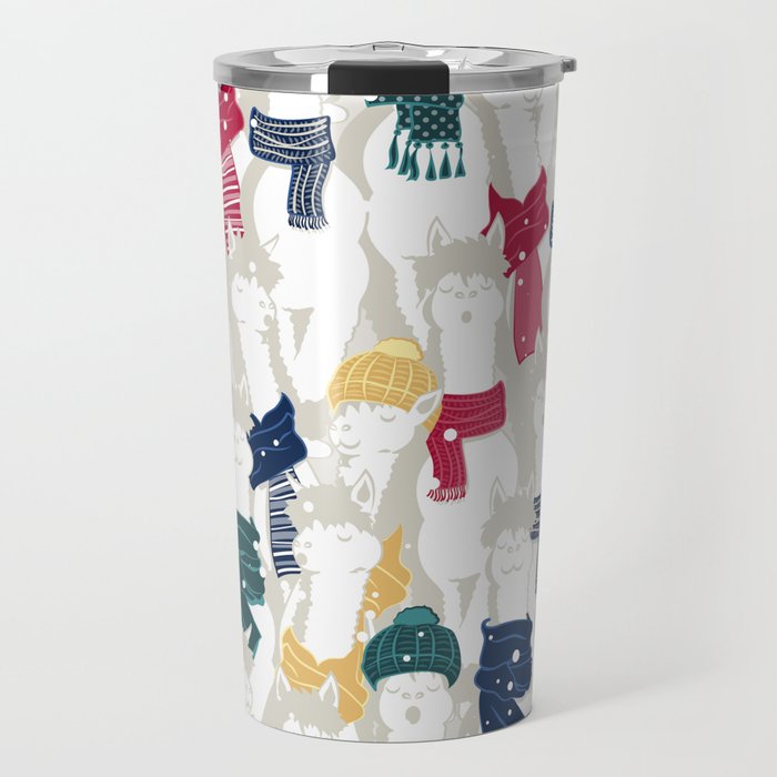 Happy llamas Christmas choir Travel Mug Gallery Image 1