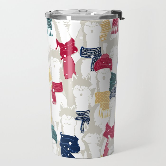Happy llamas Christmas choir Travel Mug Gallery Image 2