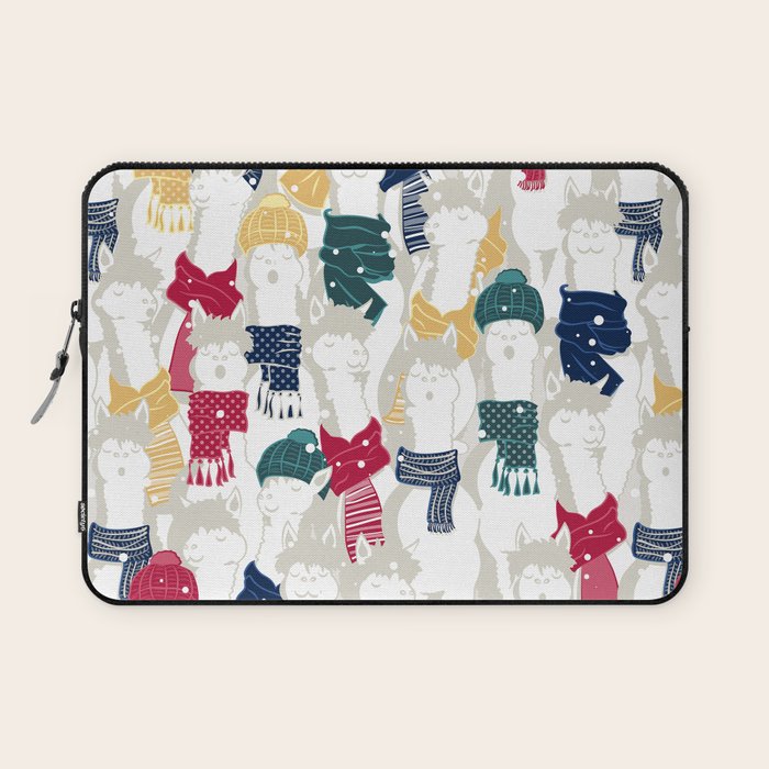 Happy llamas Christmas choir Laptop Sleeve Gallery Image 1