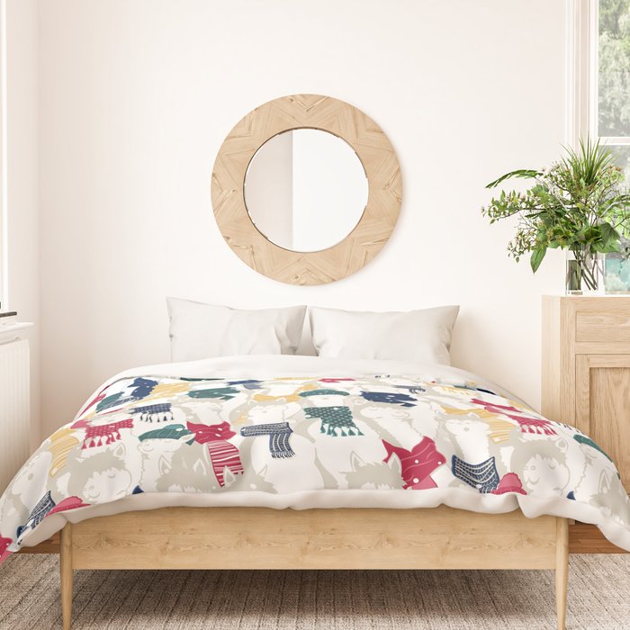 Happy llamas Christmas choir Duvet Cover Gallery Image 3