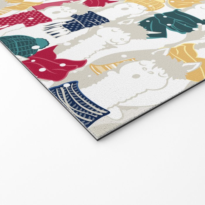 Happy llamas Christmas choir Welcome Mat Gallery Image 2