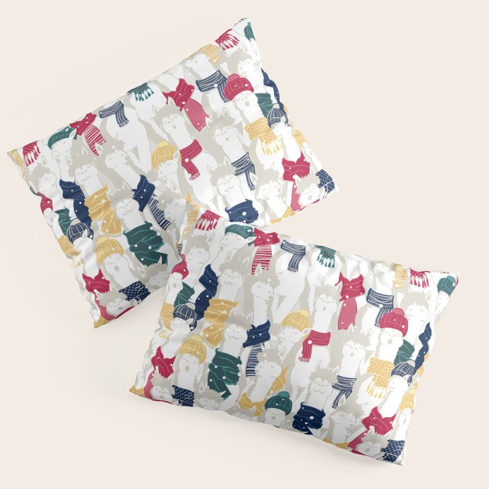 Happy llamas Christmas choir Pillow Sham Gallery Image 1