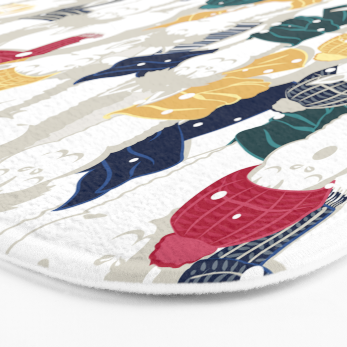 Happy llamas Christmas choir Bath Mat Gallery Image 3