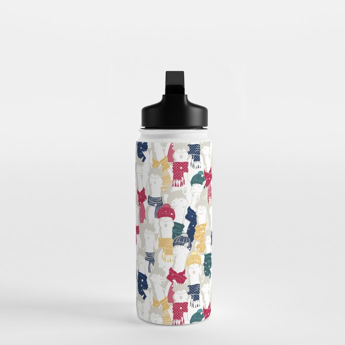 Happy llamas Christmas choir Water Bottle Gallery Image 3