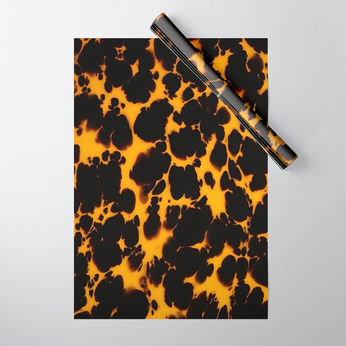 Yellow Amber Tortoiseshell Pattern Wrapping Paper Gallery Image 1