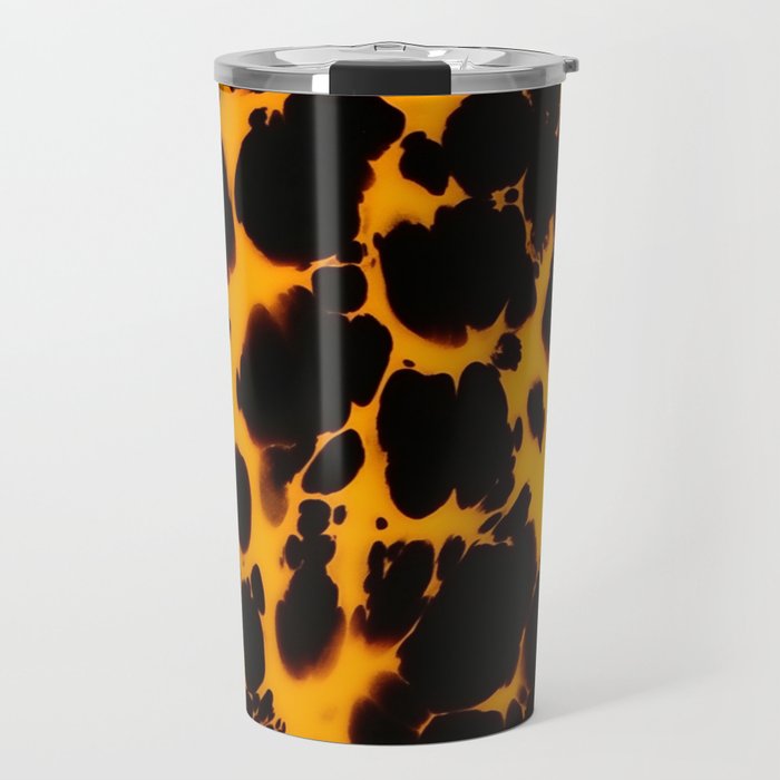 Yellow Amber Tortoiseshell Pattern Travel Mug Gallery Image 1