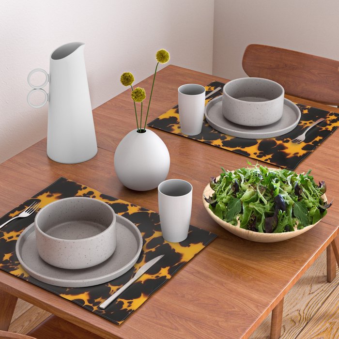 Yellow Amber Tortoiseshell Pattern Placemat Gallery Image 2
