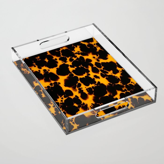 Yellow Amber Tortoiseshell Pattern Acrylic Tray Gallery Image 1