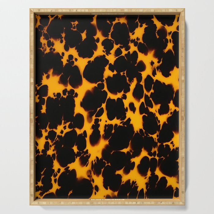 Yellow Amber Tortoiseshell Pattern Serving Tray Gallery Image 1