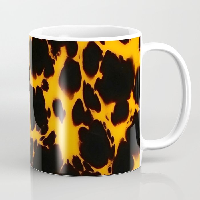 Yellow Amber Tortoiseshell Pattern Coffee Mug Gallery Image 1