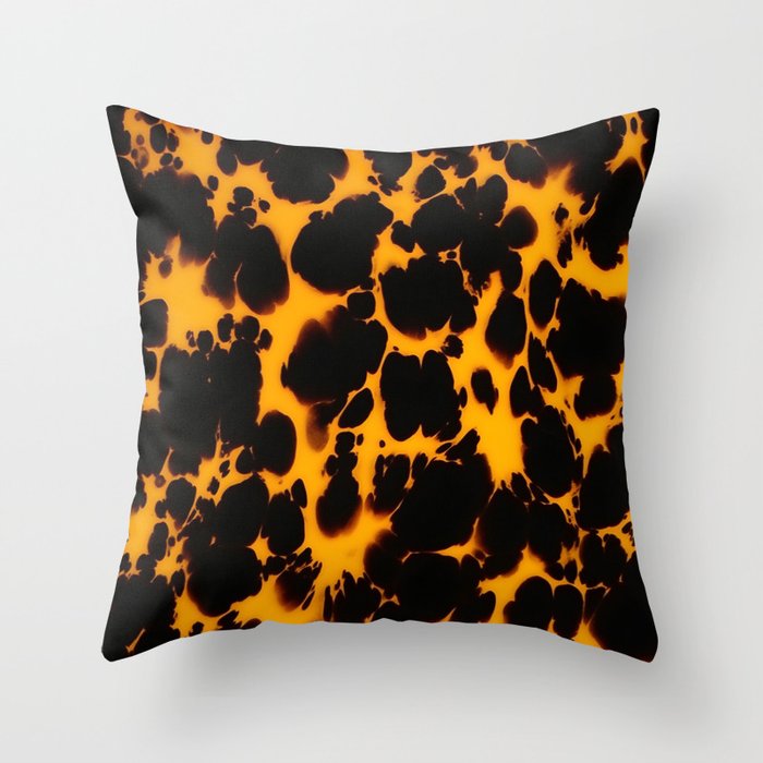 Yellow Amber Tortoiseshell Pattern Throw Pillow Gallery Image 6