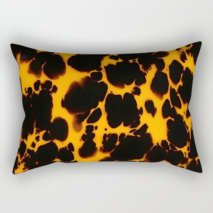 Yellow Amber Tortoiseshell Pattern Rectangular Pillow Gallery Image 1