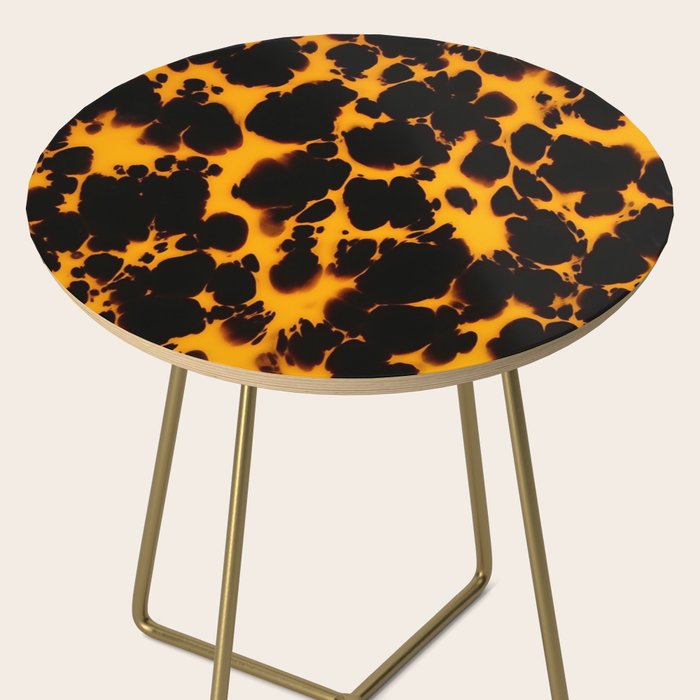 Yellow Amber Tortoiseshell Pattern Side Table Gallery Image 2