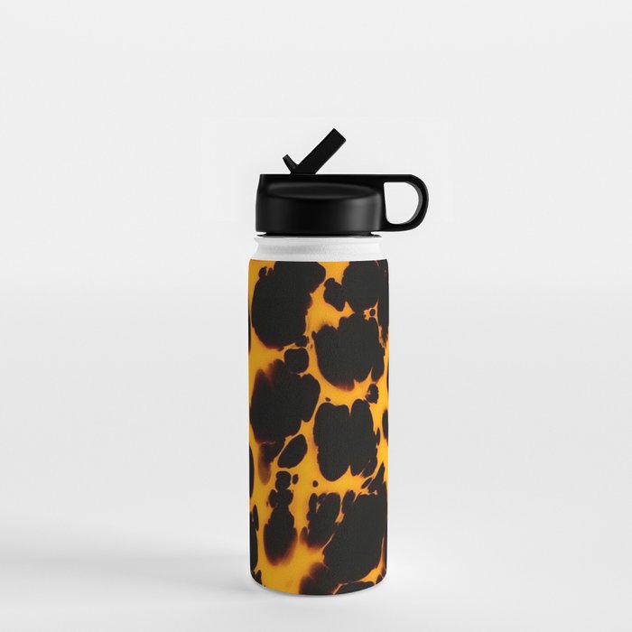 Yellow Amber Tortoiseshell Pattern Water Bottle Gallery Image 1