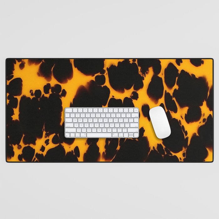 Yellow Amber Tortoiseshell Pattern Desk Mat Gallery Image 1