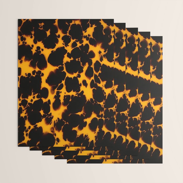 Yellow Amber Tortoiseshell Pattern Wrapping Paper Gallery Image 3