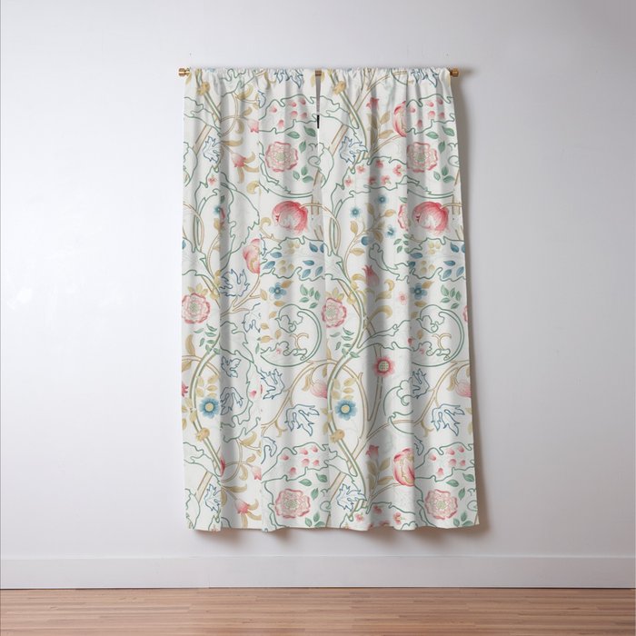 William Morris Mary Isobel Pink/Ivory Vintage Floral Pattern  Window Curtain Gallery Image 3
