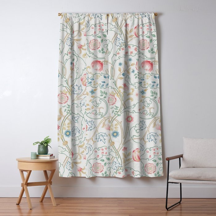 William Morris Mary Isobel Pink/Ivory Vintage Floral Pattern  Window Curtain Gallery Image 5