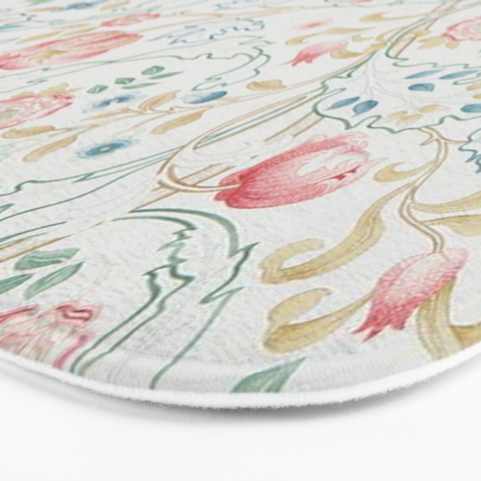 William Morris Mary Isobel Pink/Ivory Vintage Floral Pattern  Bath Mat Gallery Image 3