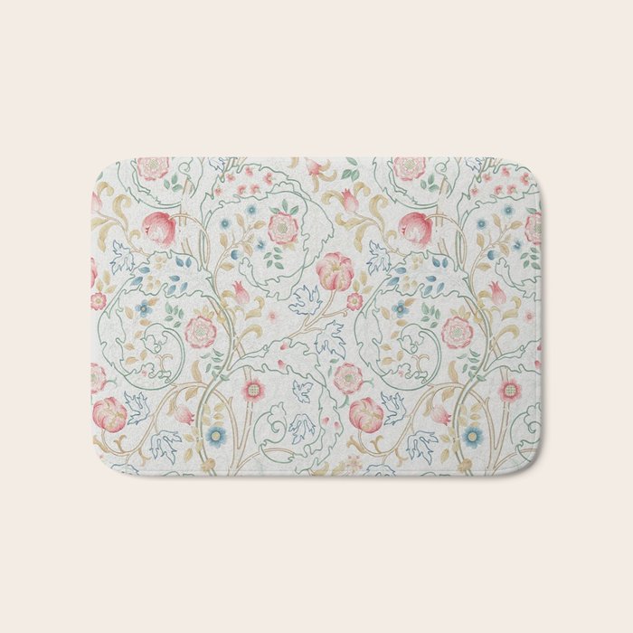 William Morris Mary Isobel Pink/Ivory Vintage Floral Pattern  Bath Mat Gallery Image 1
