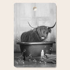Highland Cow in the Tub Cutting Board Gallery Image 1