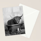 Highland Cow in the Tub Stationery Card Gallery Image 2