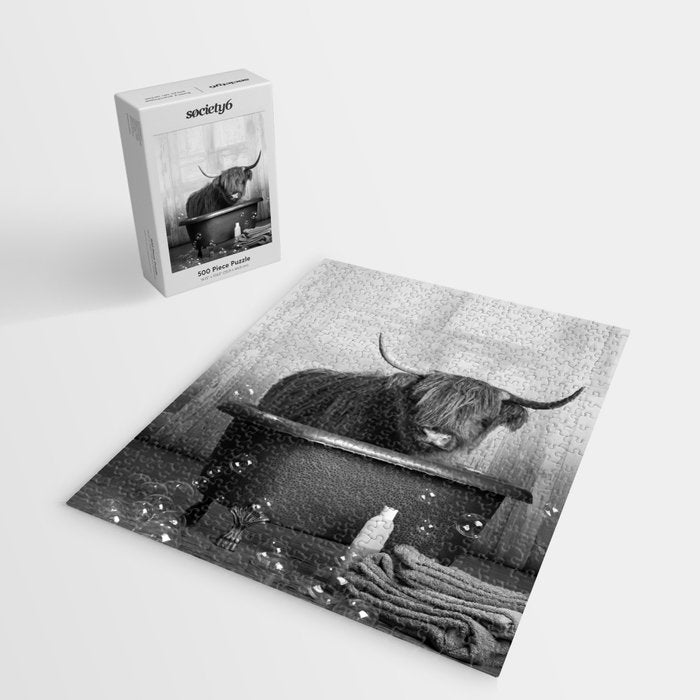Highland Cow in the Tub Jigsaw Puzzle Gallery Image 2