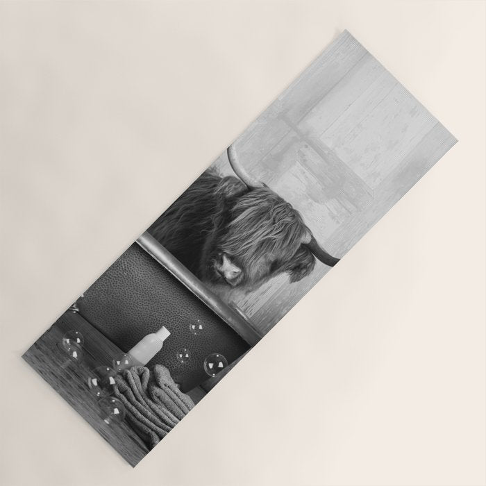 Highland Cow in the Tub Yoga Mat Gallery Image 1