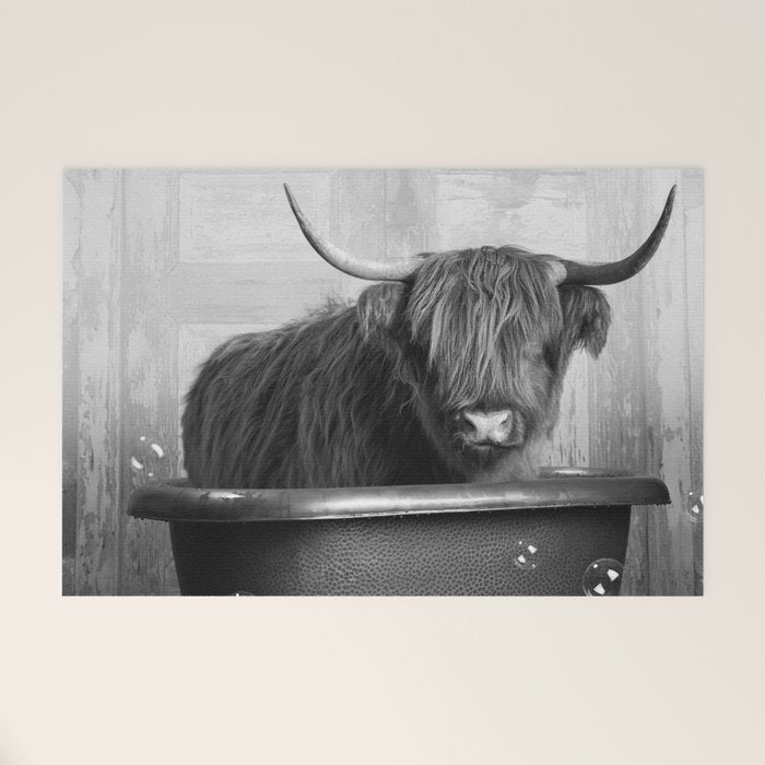 Highland Cow in the Tub Welcome Mat Gallery Image 1