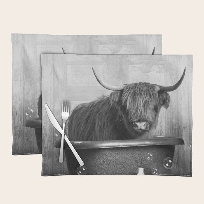 Highland Cow in the Tub Placemat Gallery Image 1