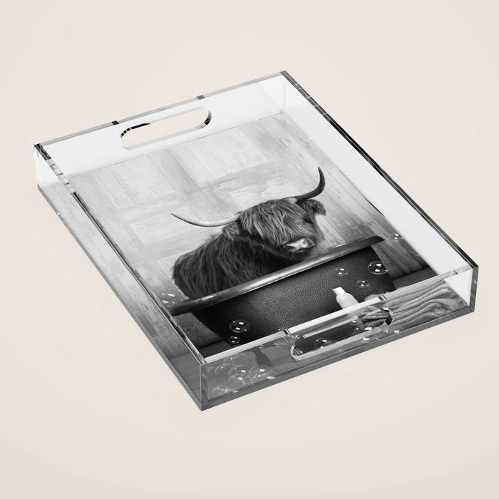 Highland Cow in the Tub Acrylic Tray Gallery Image 1
