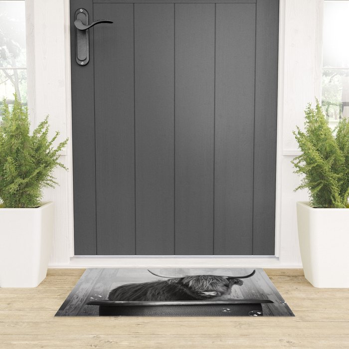 Highland Cow in the Tub Welcome Mat Gallery Image 3