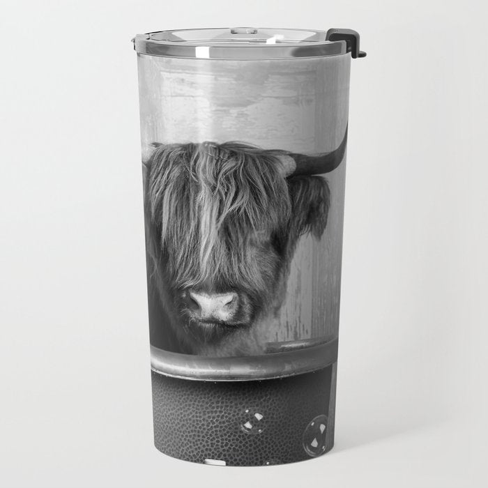 Highland Cow in the Tub Travel Mug Gallery Image 2