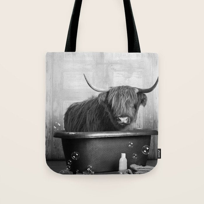 Highland Cow in the Tub Tote Bag Gallery Image 1