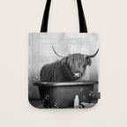 Highland Cow in the Tub Tote Bag Gallery Image 1