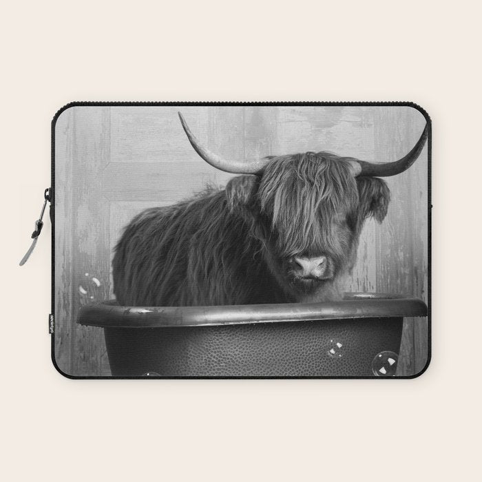 Highland Cow in the Tub Laptop Sleeve Gallery Image 1