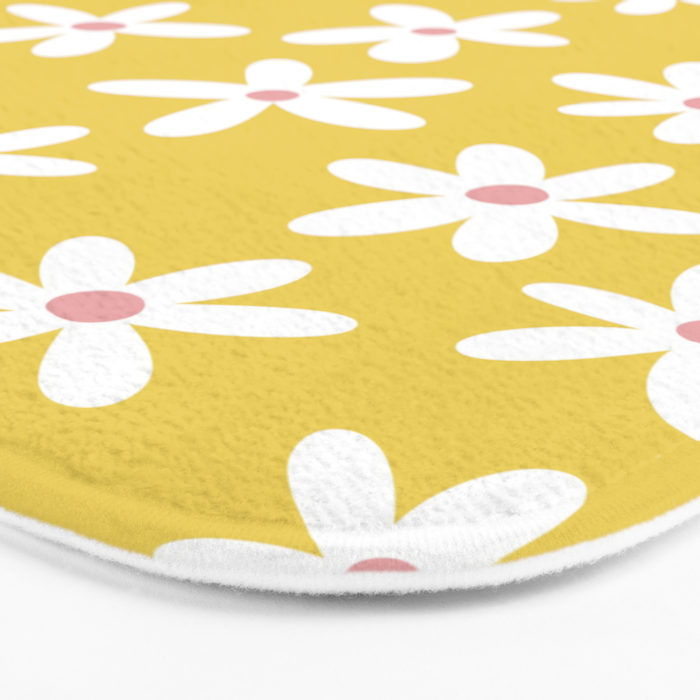 Daisies -- Yellow Bath Mat Gallery Image 3