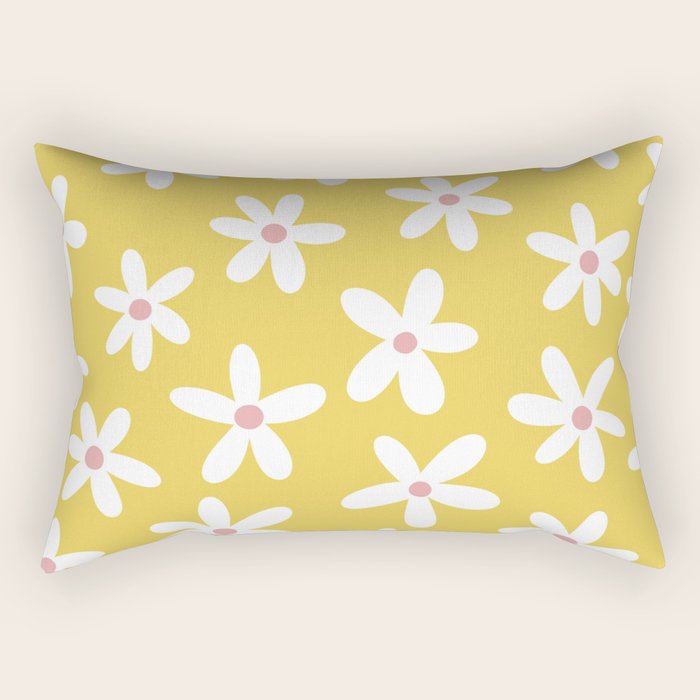 Daisies -- Yellow Rectangular Pillow Gallery Image 2