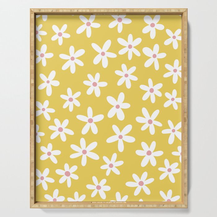 Daisies -- Yellow Serving Tray Gallery Image 1