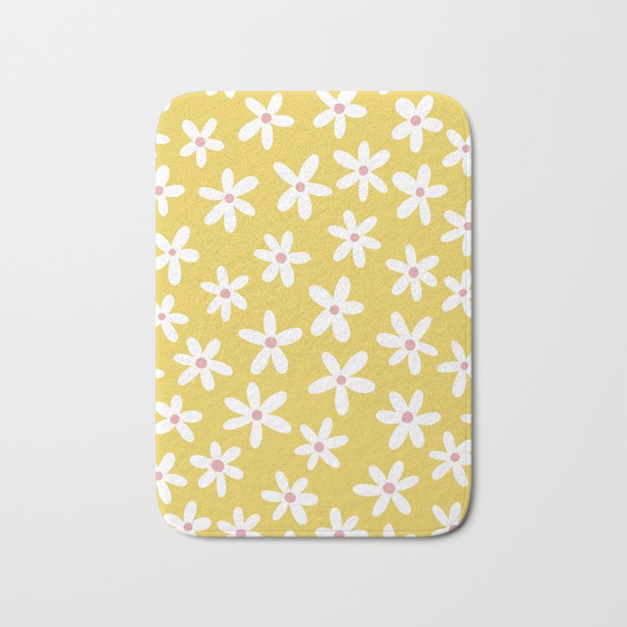Daisies -- Yellow Bath Mat Gallery Image 1