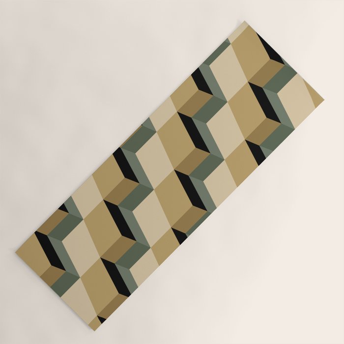 Cuboid Geometric Abstract Shapes Pattern XII Yoga Mat Gallery Image 1