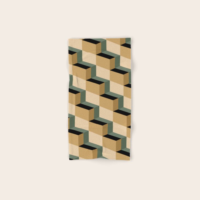 Cuboid Geometric Abstract Shapes Pattern XII Bath Towel Gallery Image 1