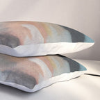 Dawn: a minimal abstract acrylic piece in pink, blues, yellow, and white Pillow Sham Gallery Image 3